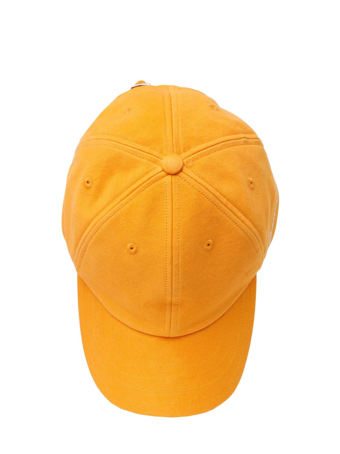 Shop Jacquemus La Casquette  Cotton Hat In Dark Orange