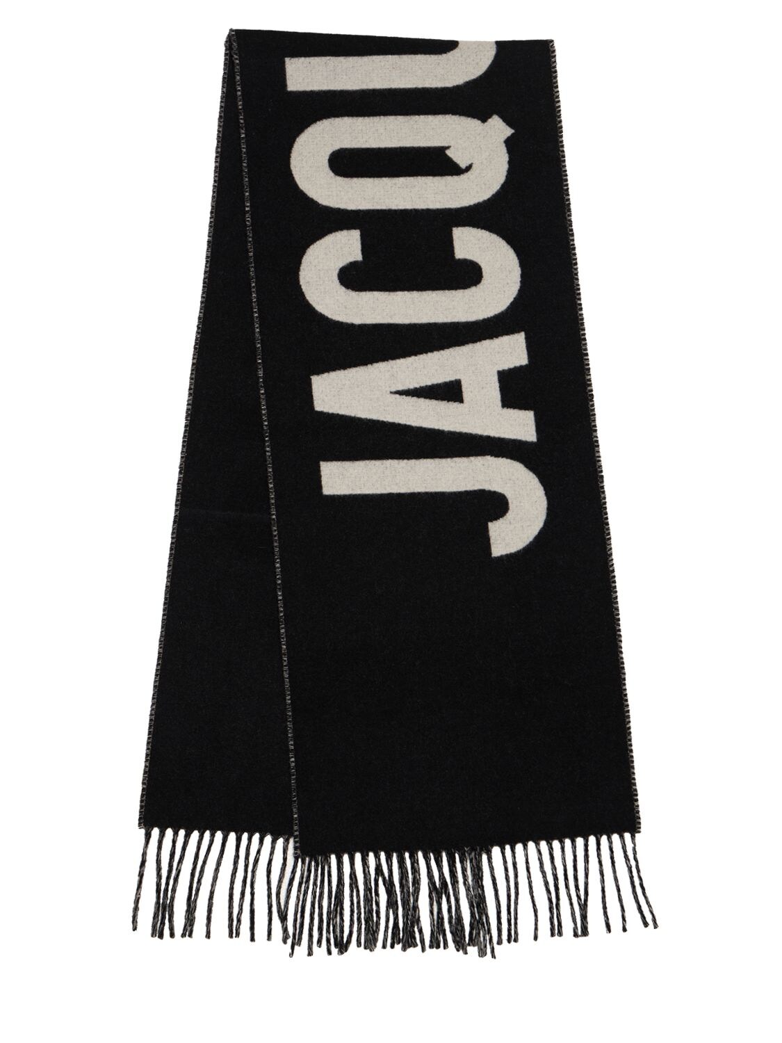 Shop Jacquemus L'echarpe  Wool Scarf In Black