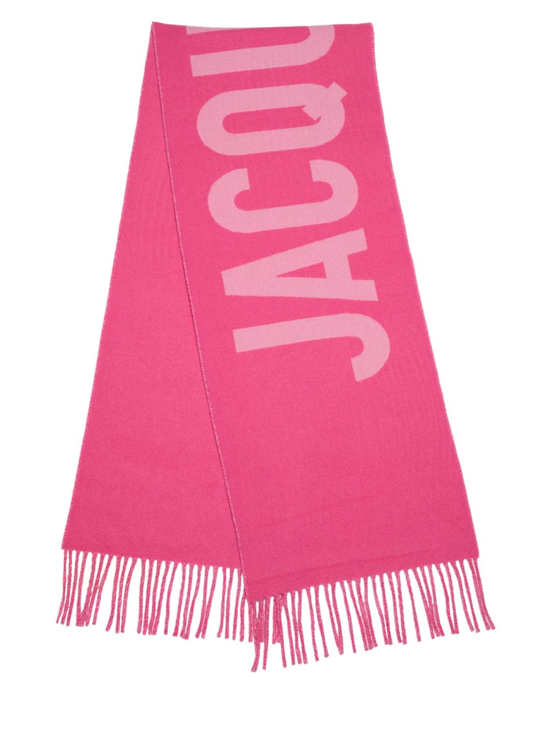 Shop Jacquemus L'echarpe  Wool Scarf In Multi-pink