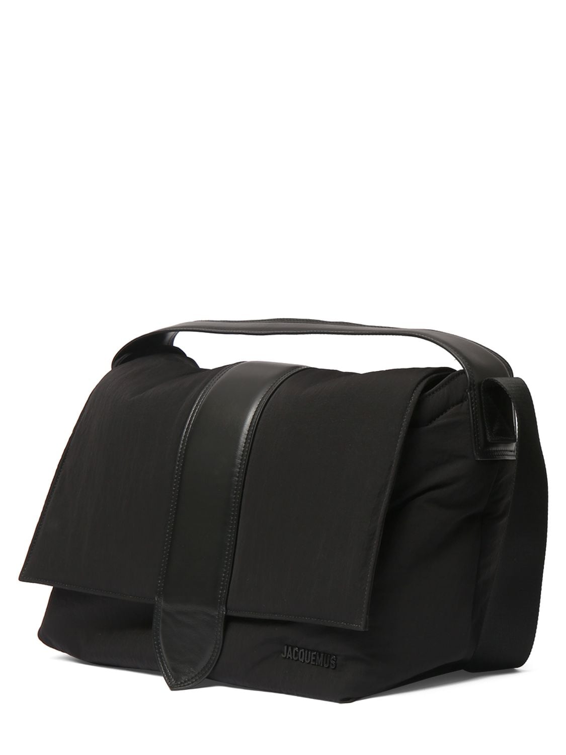 Shop Jacquemus Le Messenger Nylon Bag In Black