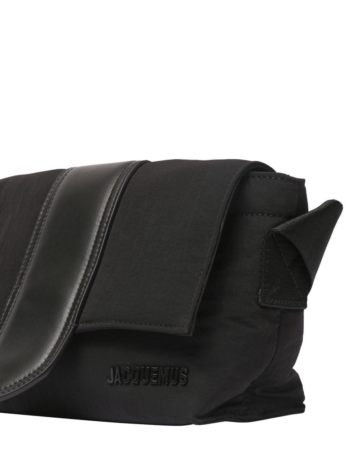 Shop Jacquemus Le Petit Messenger Nylon Bag In Black