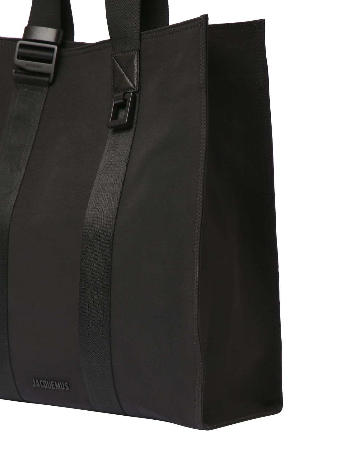 Shop Jacquemus Le Cabas Cuerda Nylon Bag In Black