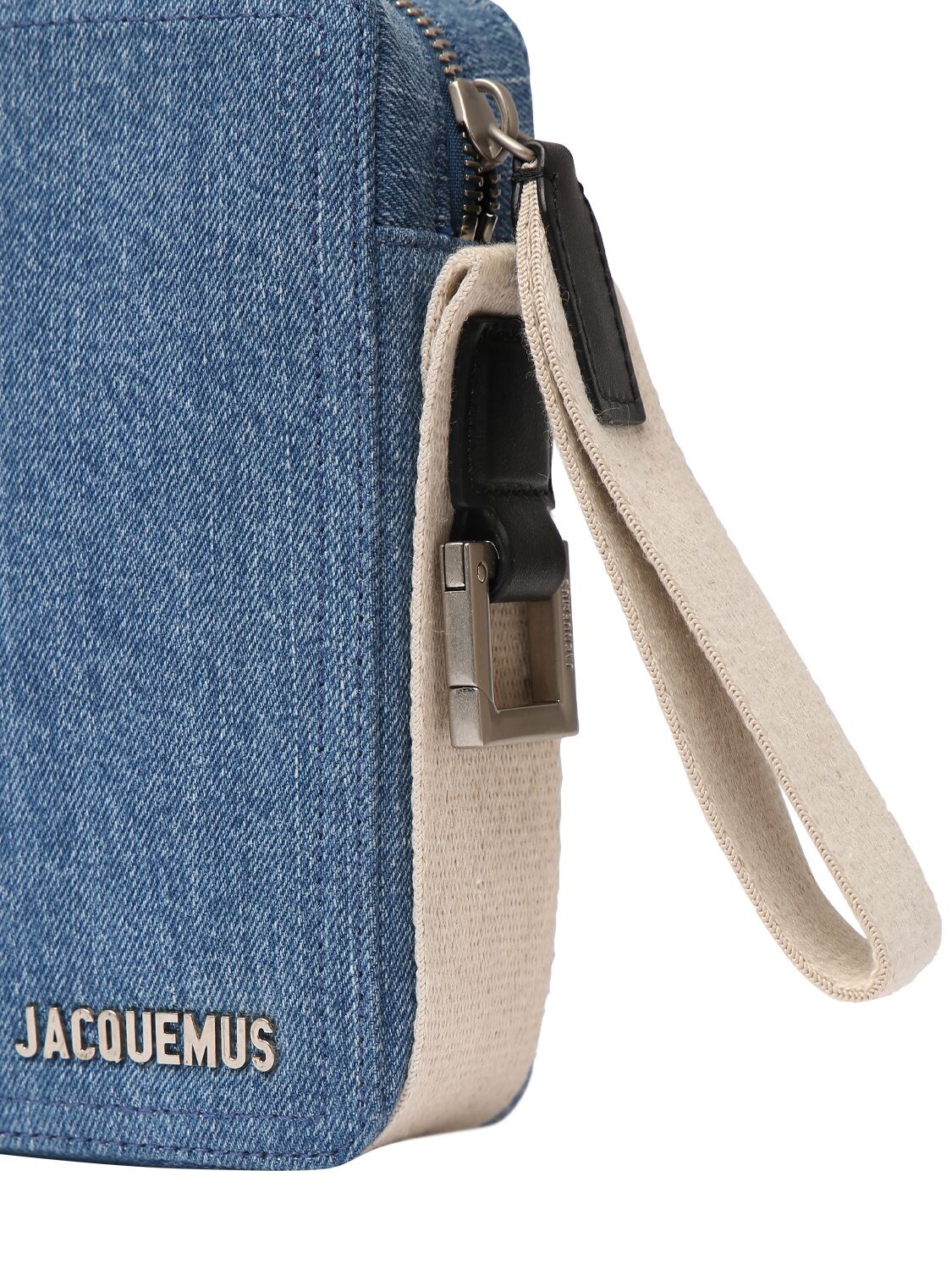 Shop Jacquemus Le Cuerda Vertical Cotton Crossbody Bag In Blue