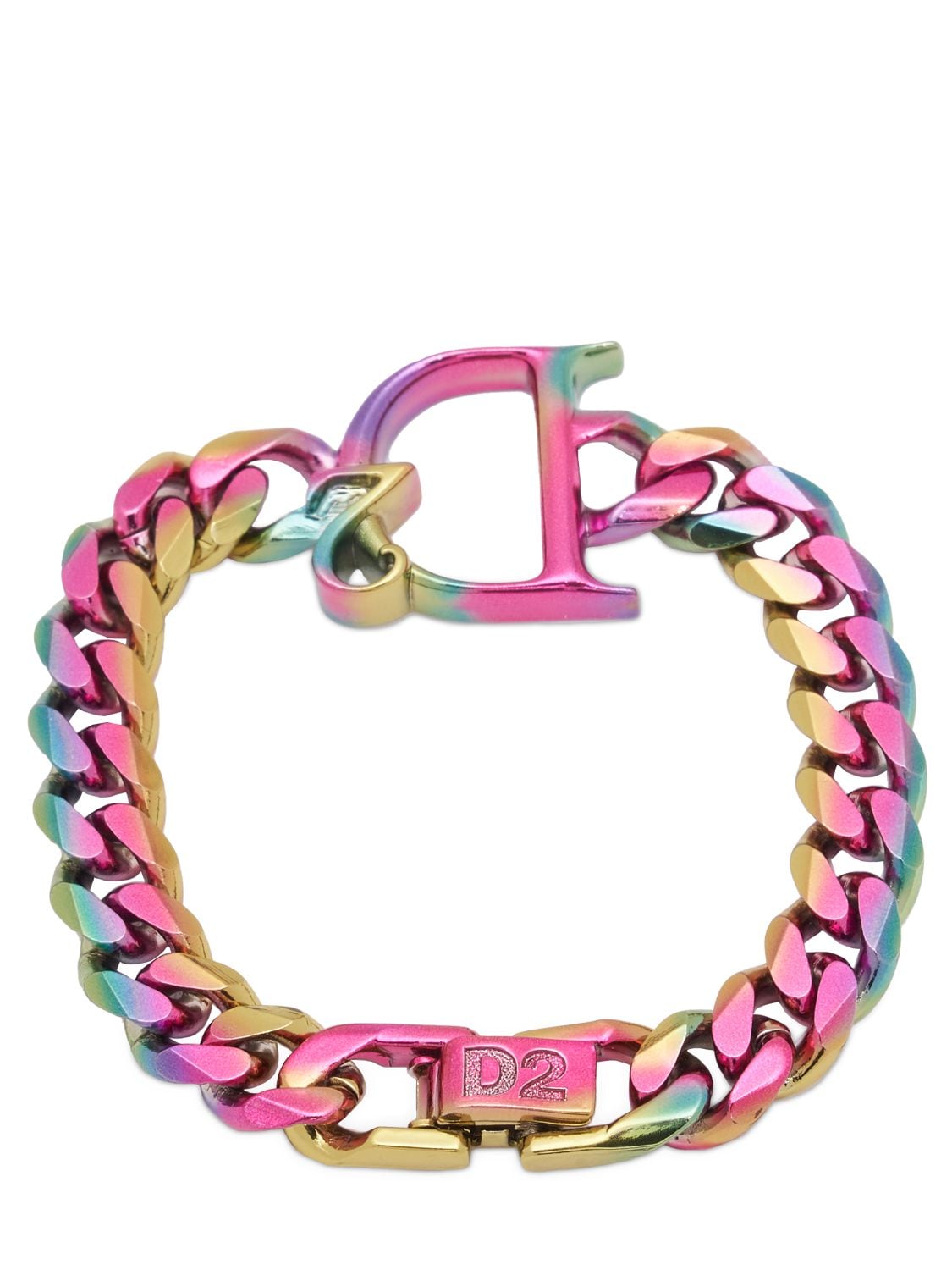 Shop Dsquared2 D2 Statement Chain Bracelet In Multicolor