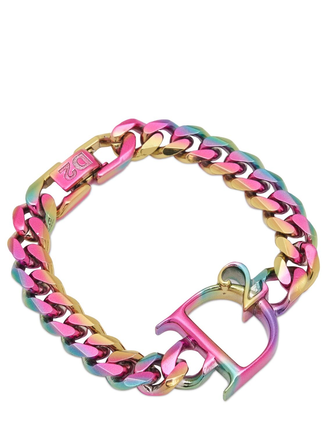 Shop Dsquared2 D2 Statement Chain Bracelet In Multicolor