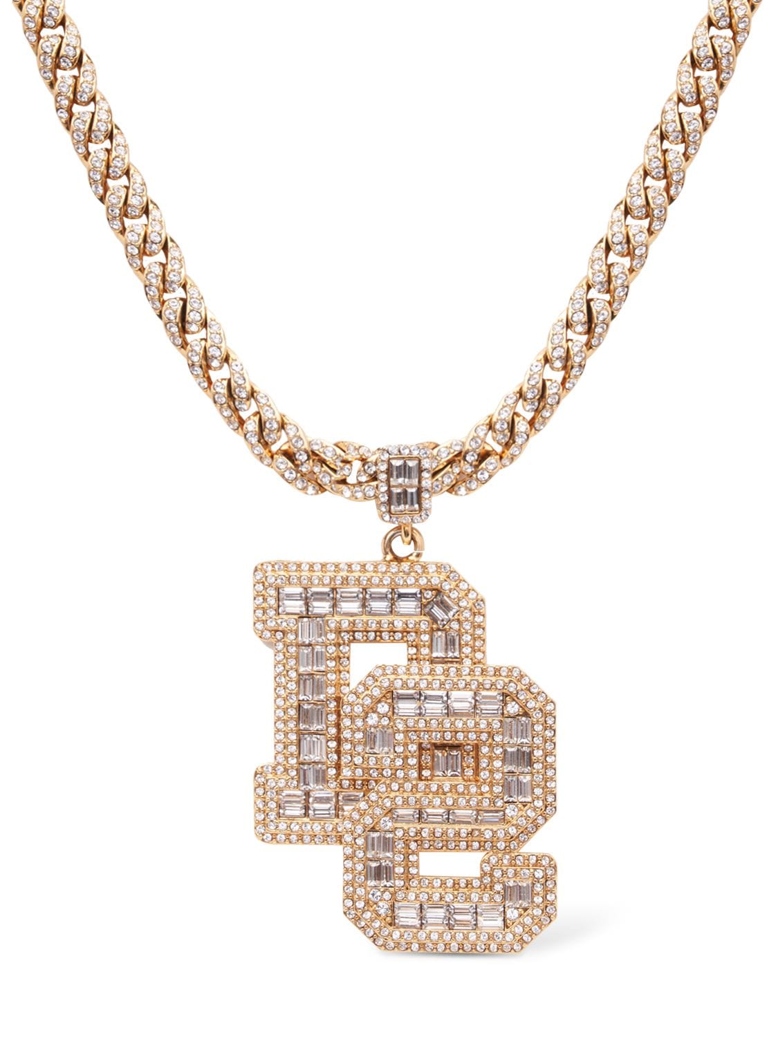 Dsquared2 Bling Bling Long Necklace In Gold,crystal