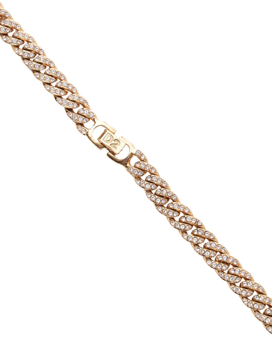 Shop Dsquared2 Bling Bling Long Necklace In Gold,crystal