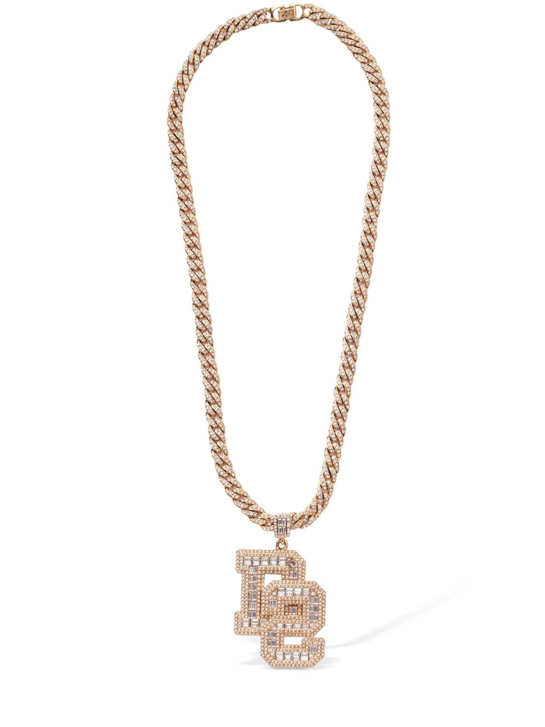 Shop Dsquared2 Bling Bling Long Necklace In Gold,crystal