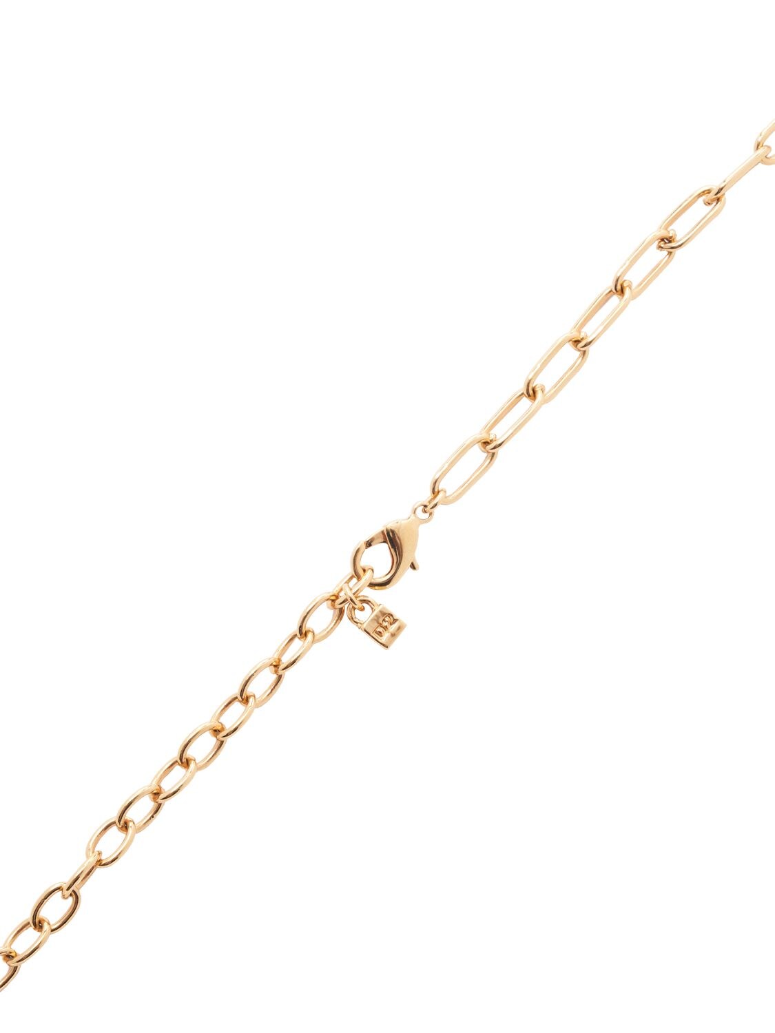 Shop Dsquared2 College Long Chain Necklace In Gold,multi