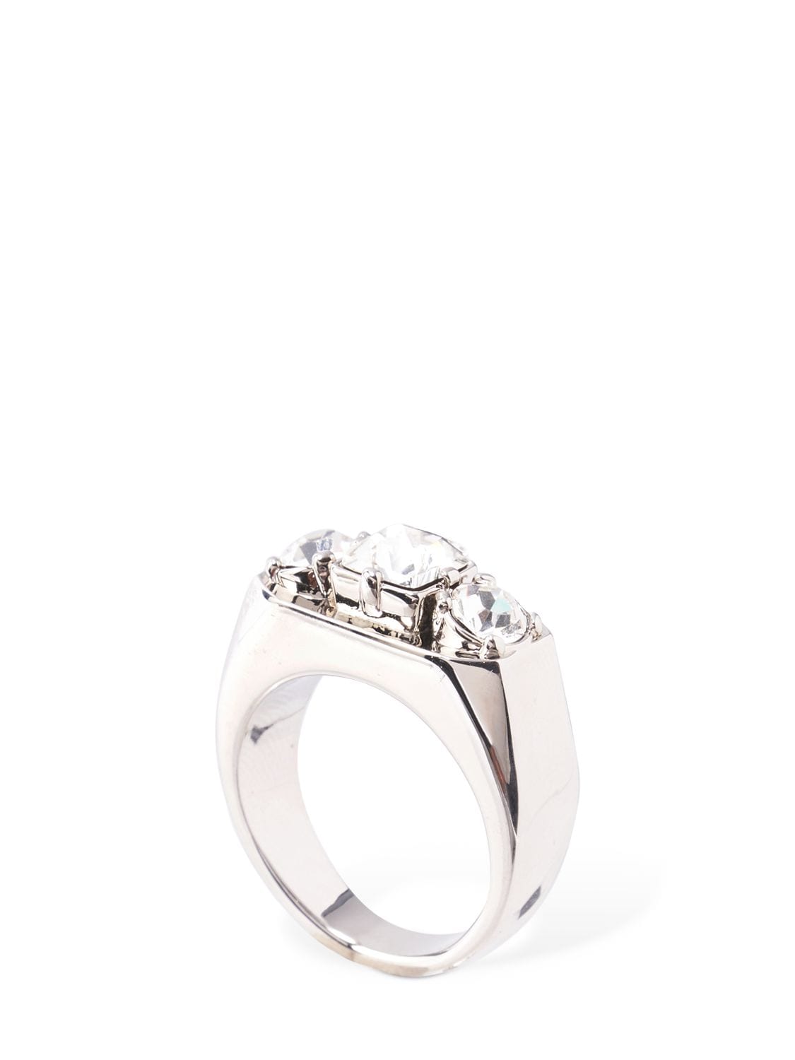 Shop Dsquared2 D2 Crystal Classic Ring In Silver
