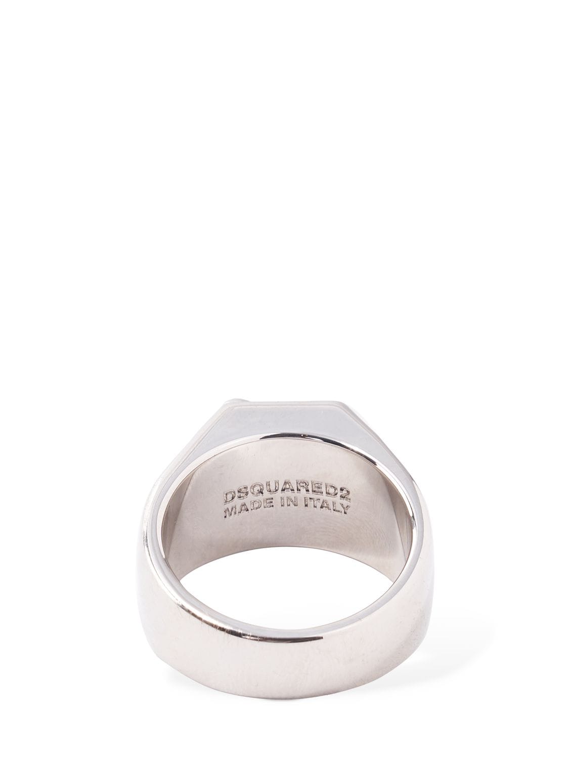 Shop Dsquared2 D2 Statement Ring In Silver