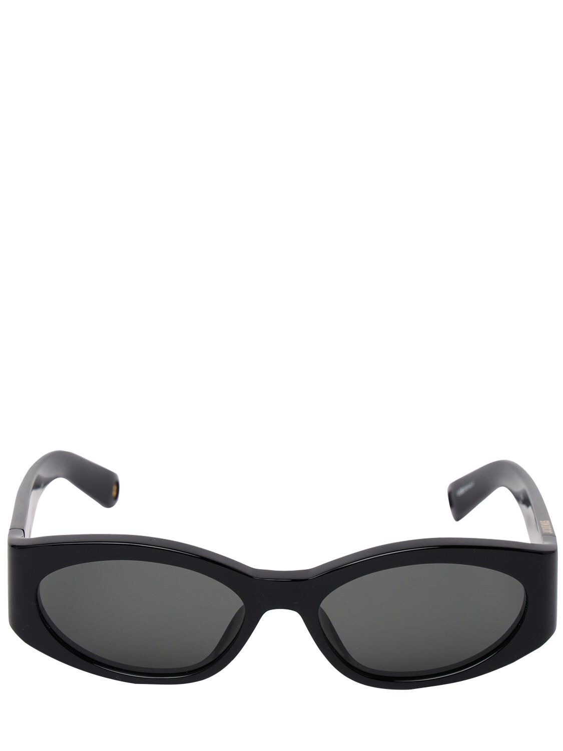 Shop Jacquemus Les Lunettes Ovalo Sunglasses In Schwarz,grau