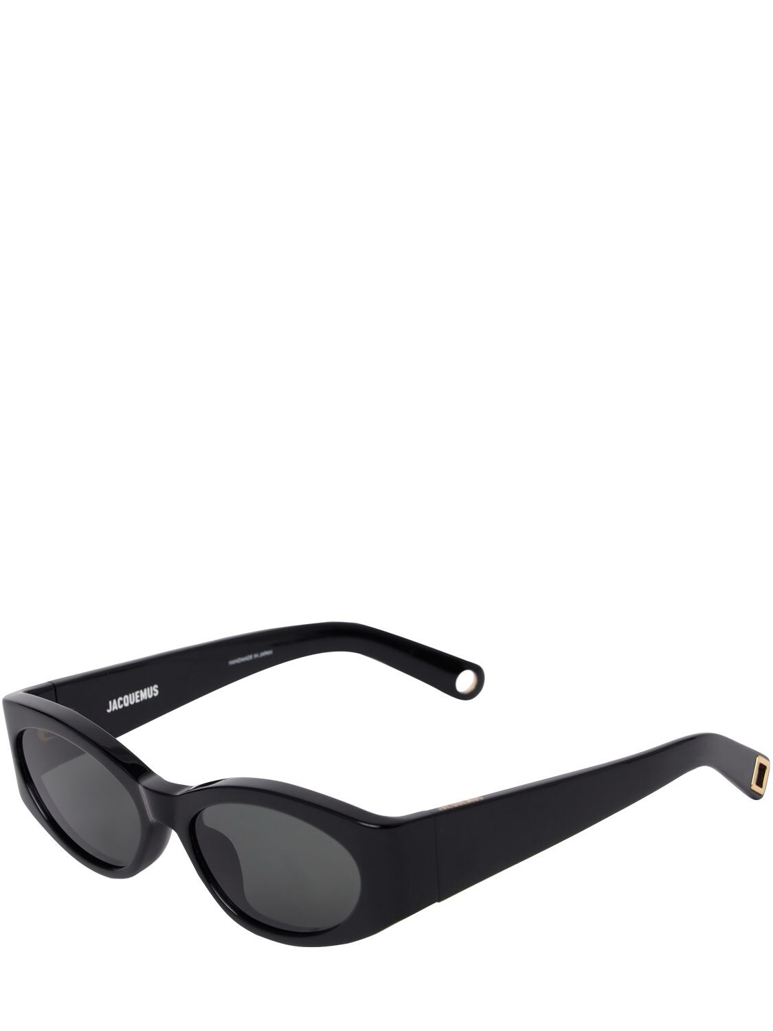 Shop Jacquemus Les Lunettes Ovalo Sunglasses In Schwarz,grau