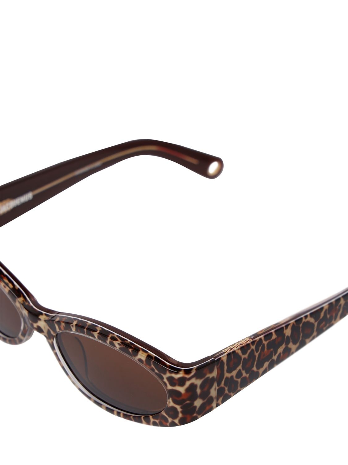 Shop Jacquemus Les Lunettes Ovalo Sunglasses In Leopard,brown