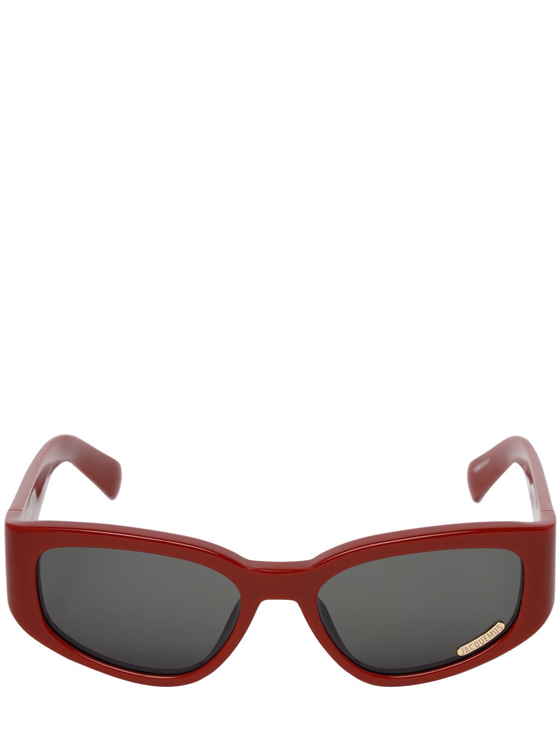 Shop Jacquemus Les Lunettes Gala Sunglasses In Burgunder,grau