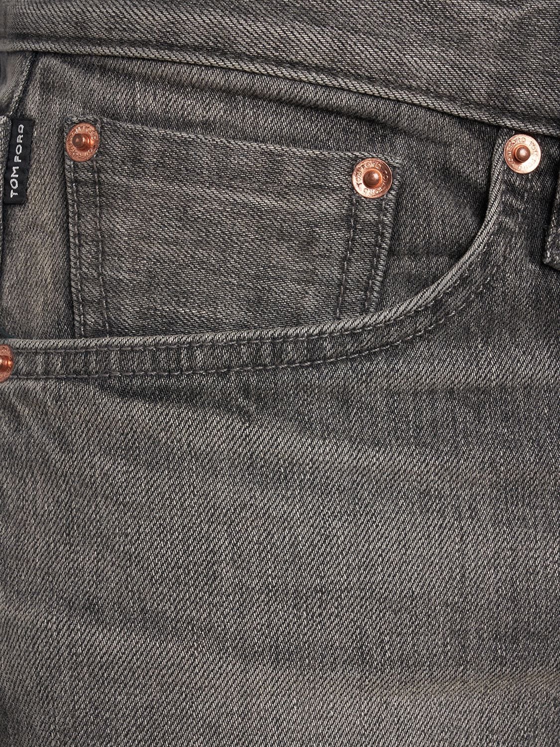 Shop Tom Ford Regular Stretch Denim Jeans In Grey