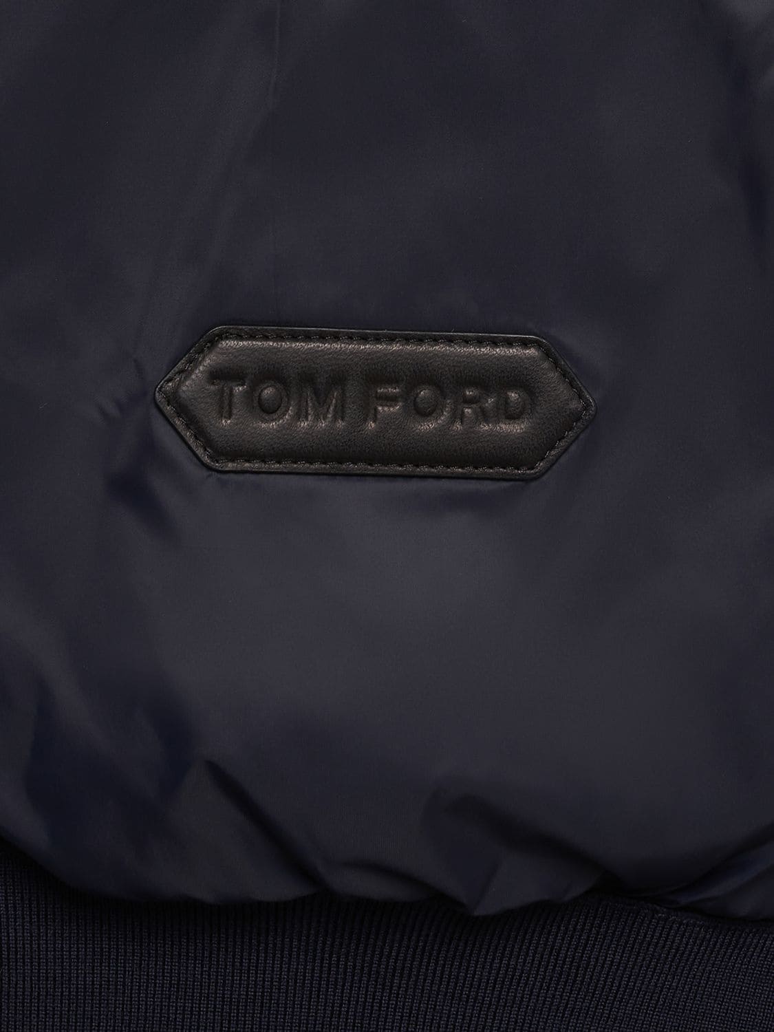 Shop Tom Ford Wool & Nylon Down Jacket In Blue