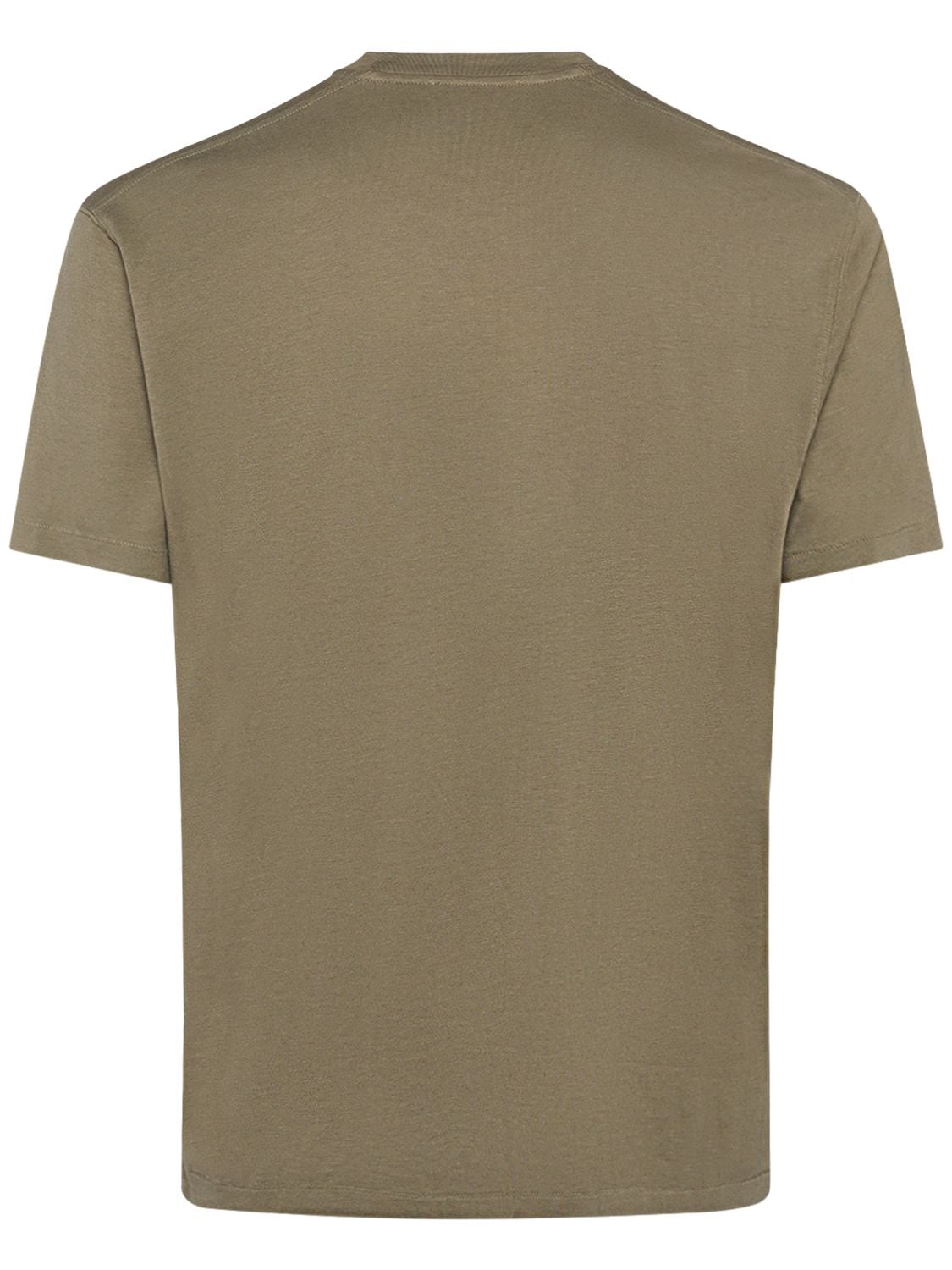 Shop Tom Ford Cotton Blend Crewneck T-shirt In Pale Army