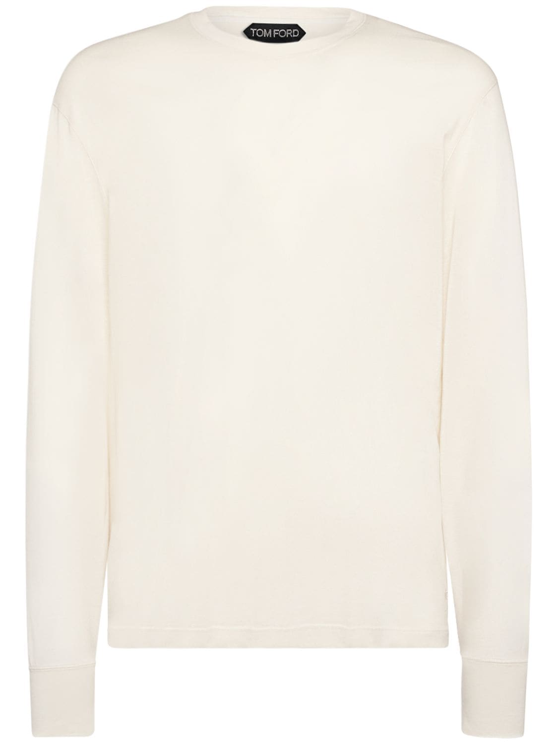 Tom Ford Lyocell And Cotton-blend Jersey T-shirt In Neutrals