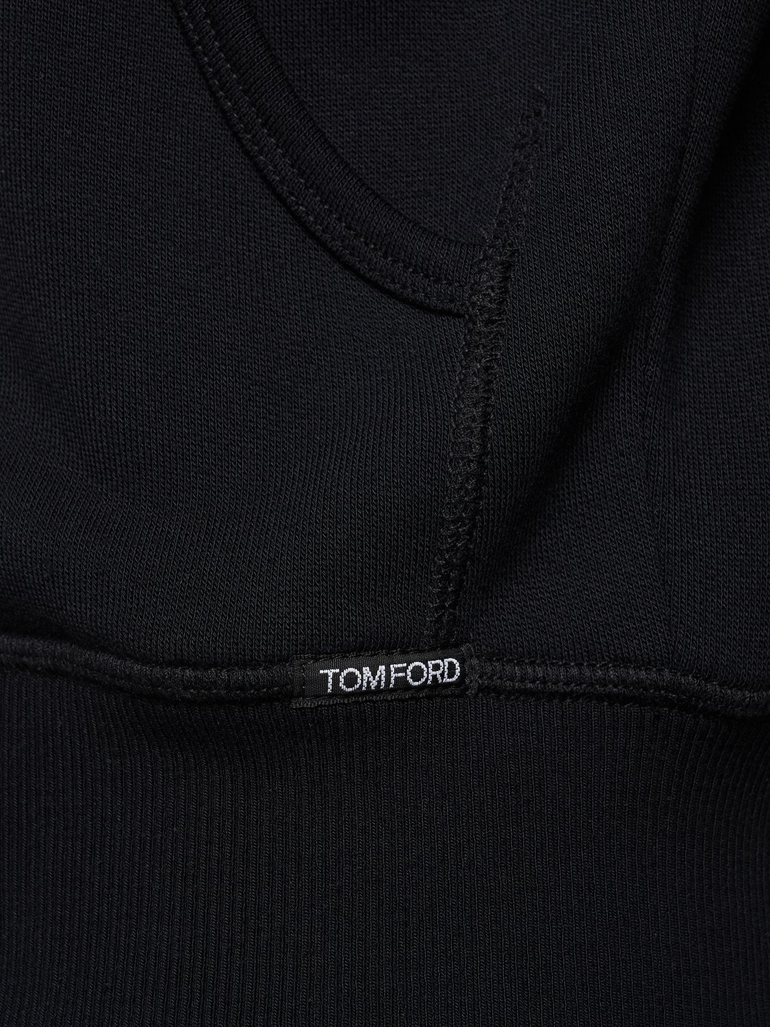 Shop Tom Ford Lounge Viscose Blend Zip Hoodie In Black