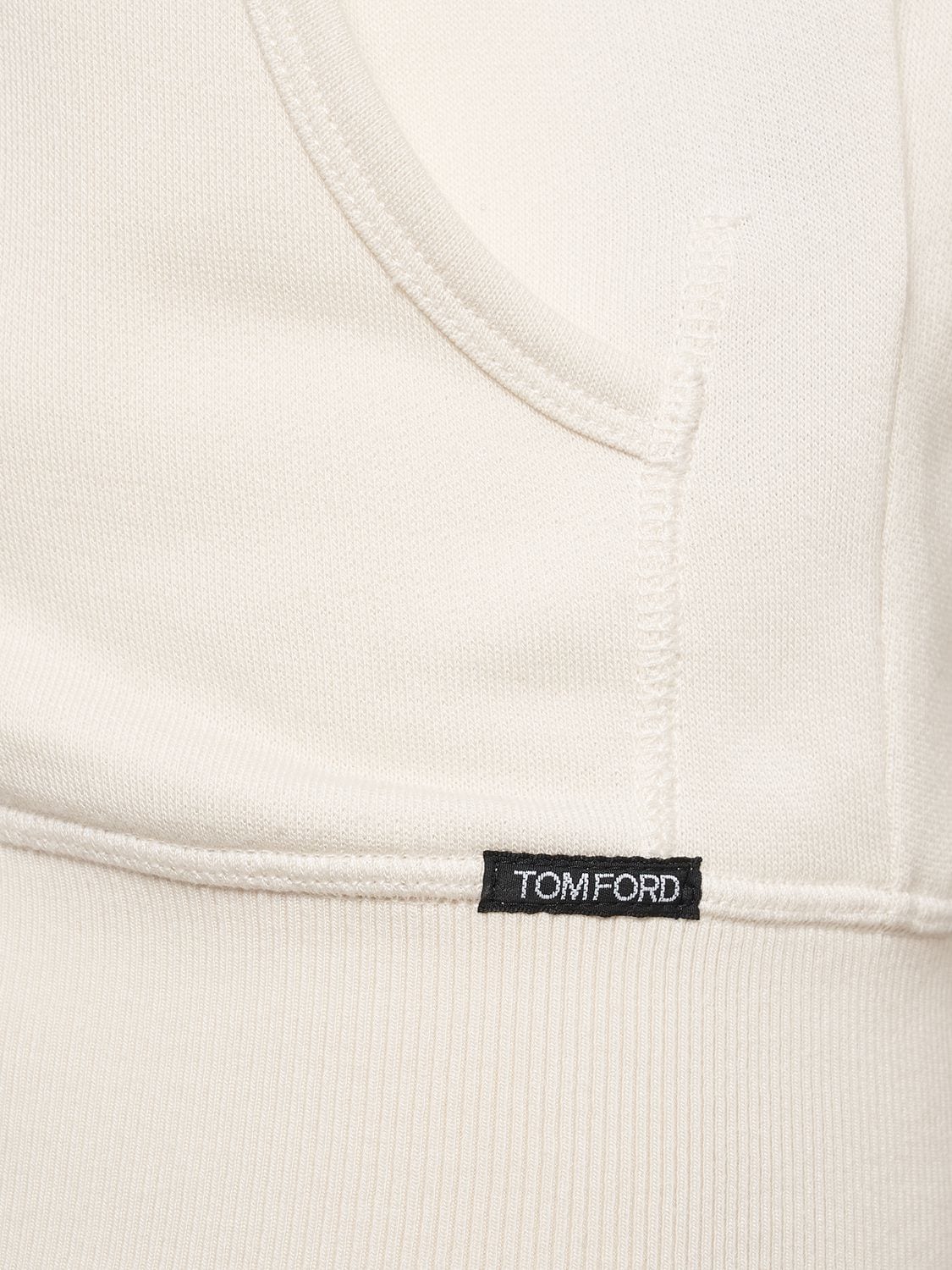 Shop Tom Ford Lounge Viscose Blend Zip Hoodie In Ivory