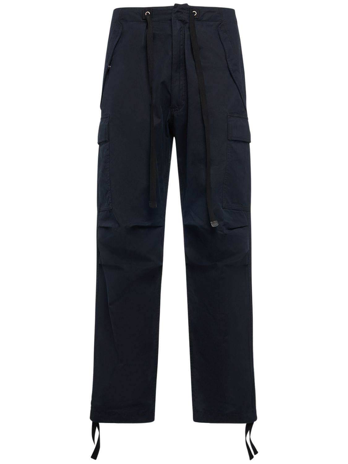 Tom Ford Enzyme Cotton Twill Cargo Pants In Navy