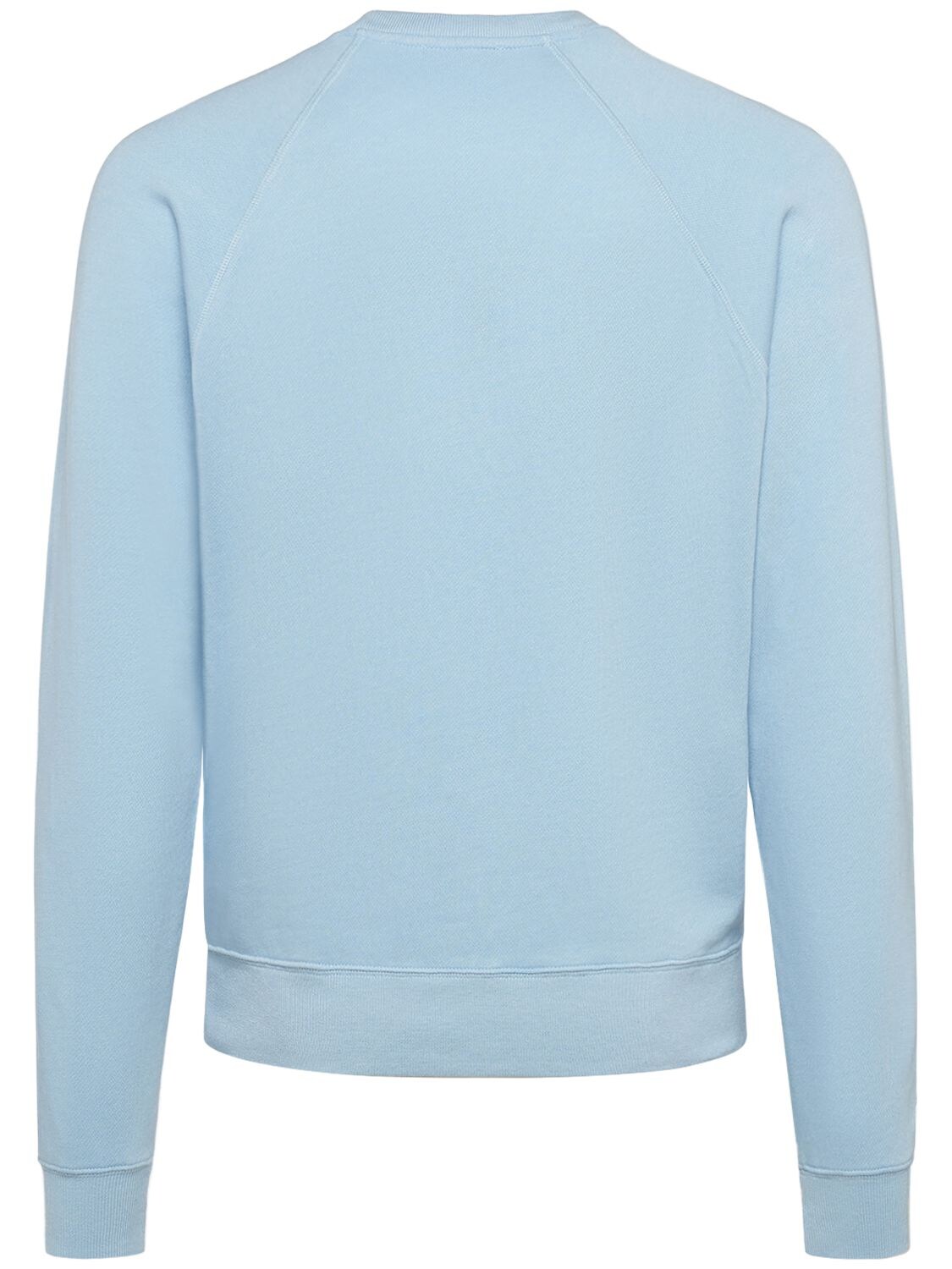 Shop Tom Ford Mélange Vintage Cotton Blend Sweatshirt In Sky Blue