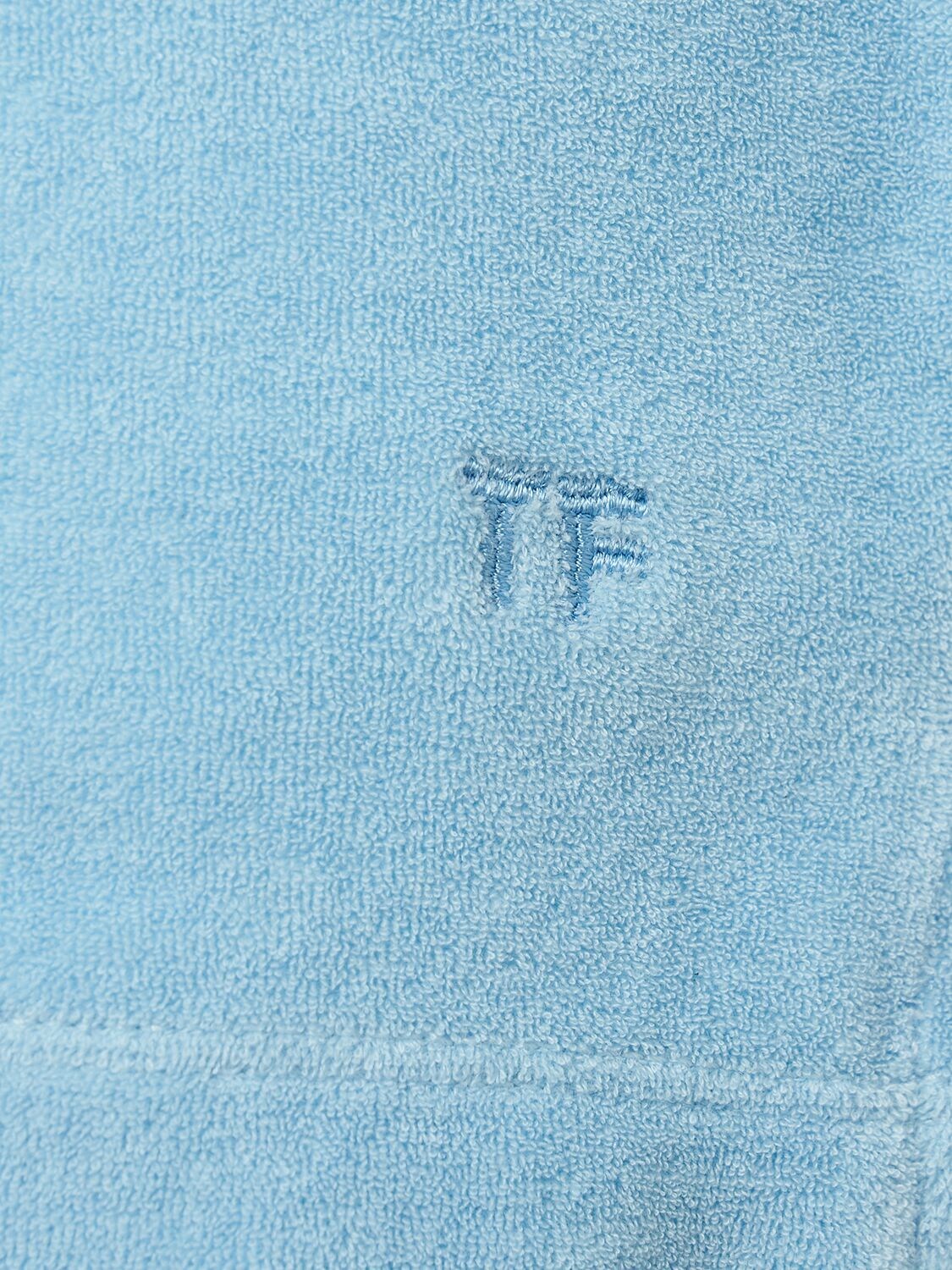 Shop Tom Ford Toweling Cotton Blend Polo Shirt In Sky Blue