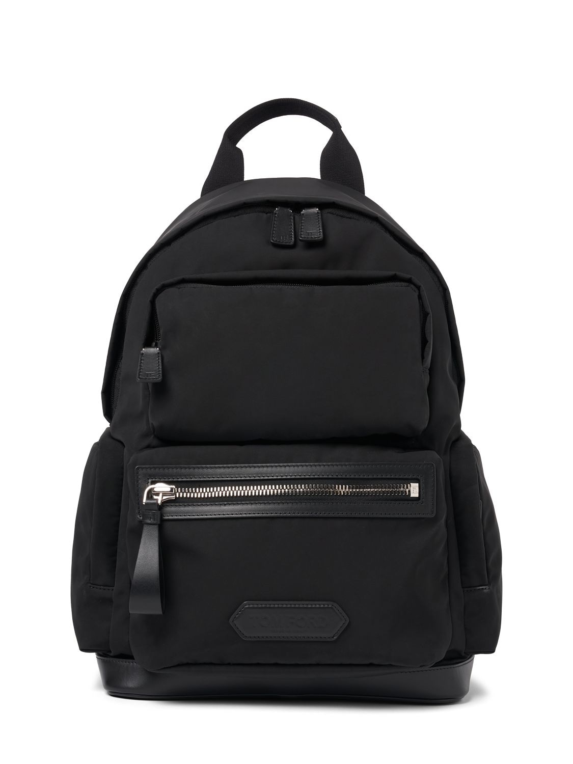 Tom Ford Recycled Nylon Backpack With Leather Logo Patch In Black