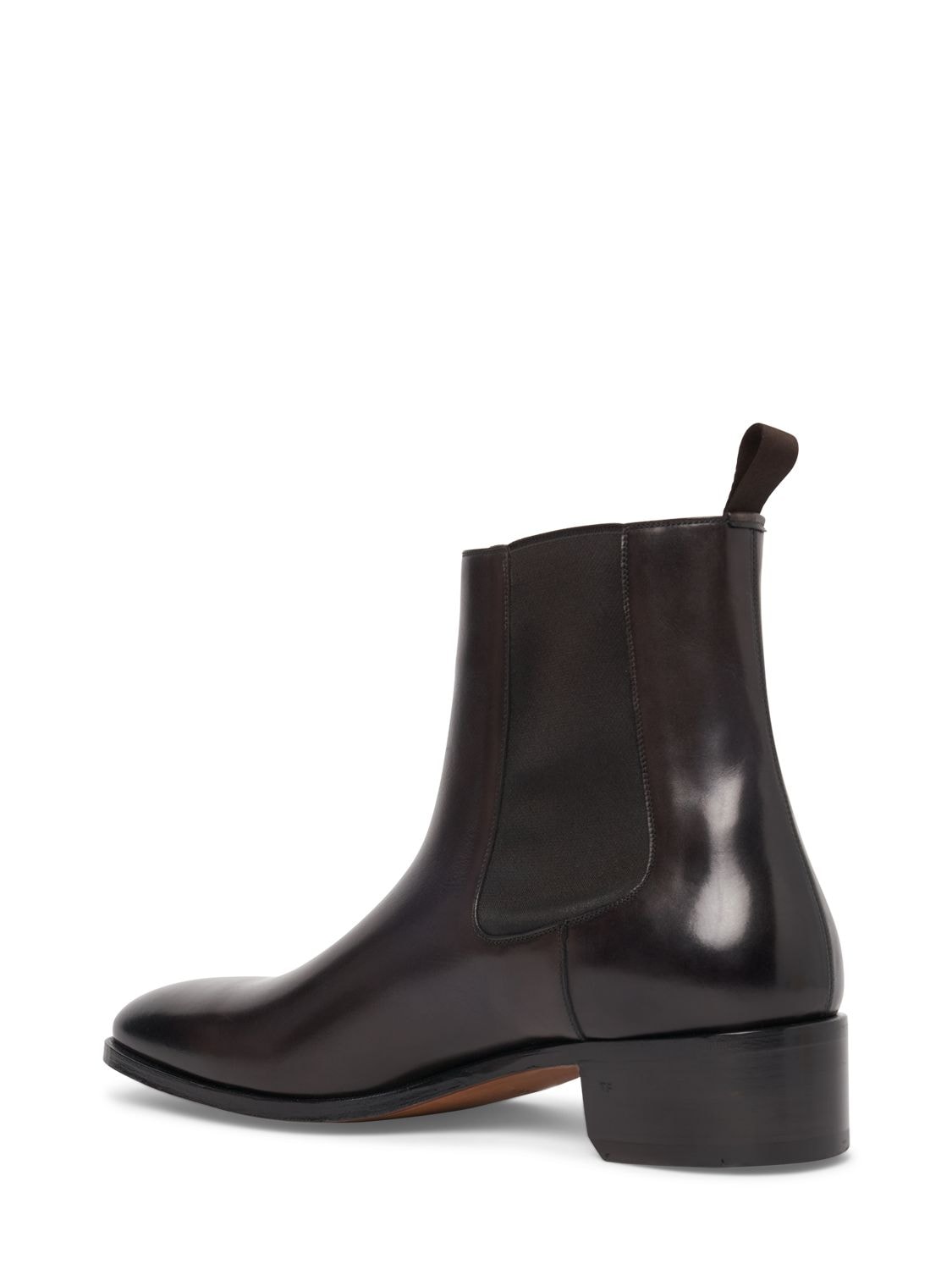 Shop Tom Ford Alec Leather Chelsea Boots In Ebony