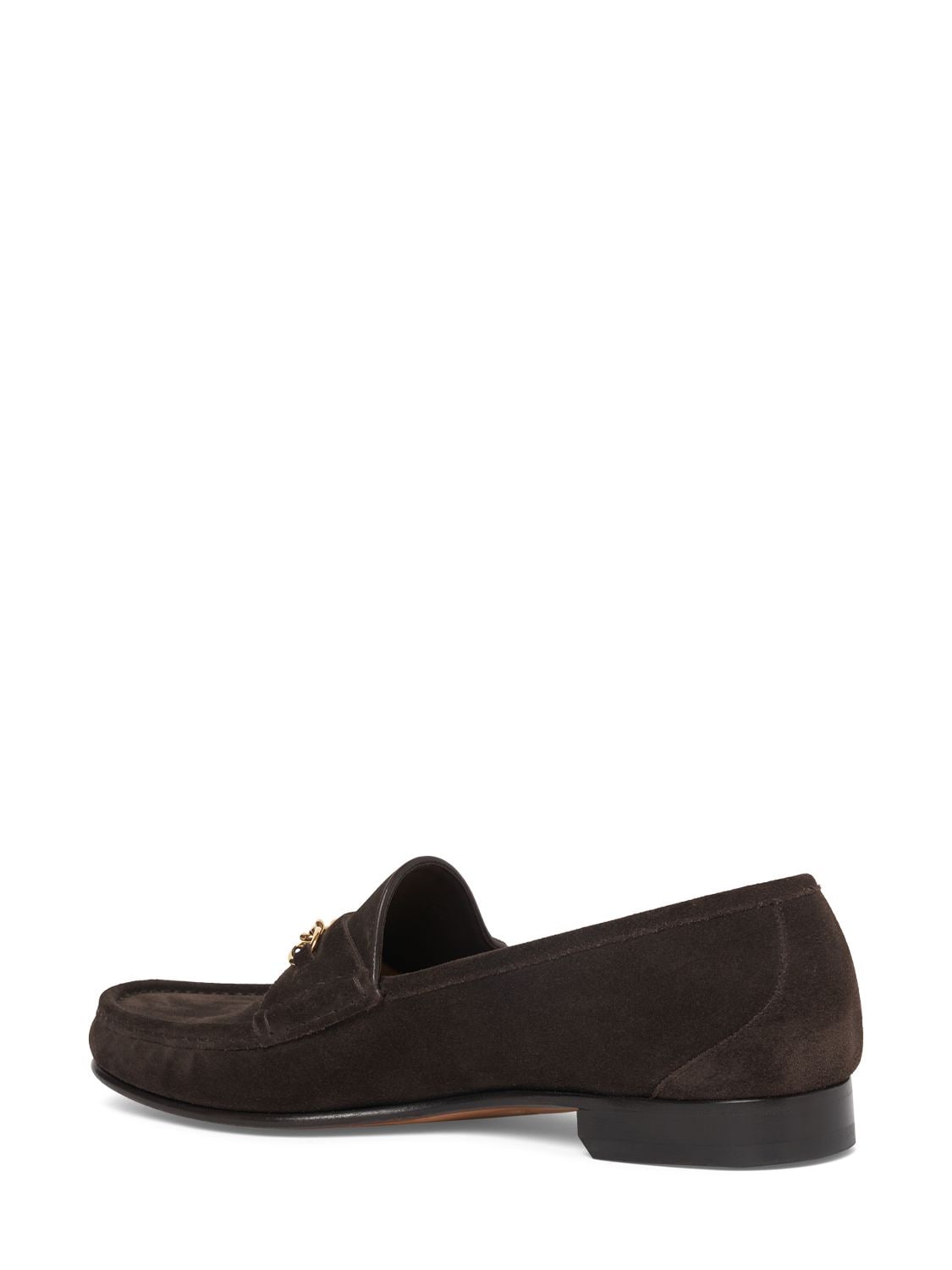 Shop Tom Ford York Line Suede Loafers In Dark Ebony