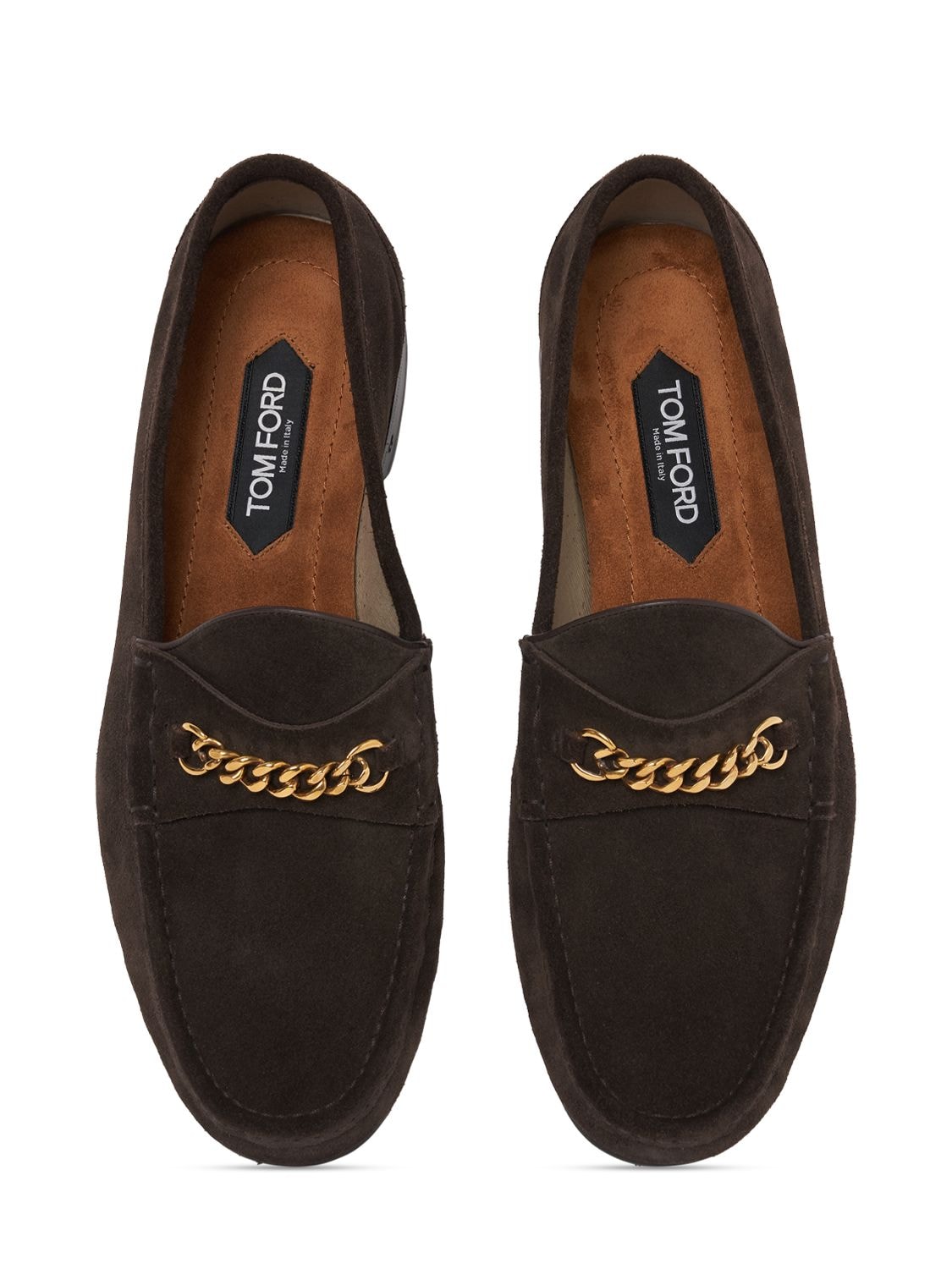 Shop Tom Ford York Line Suede Loafers In Dark Ebony