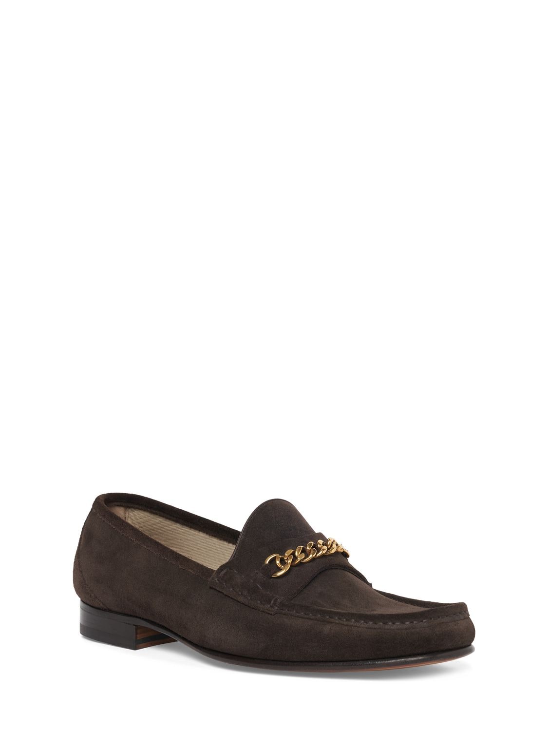 Shop Tom Ford York Line Suede Loafers In Dark Ebony