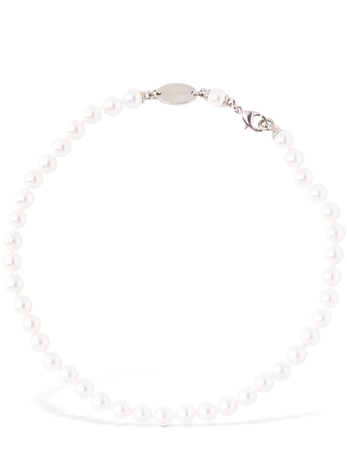 Image of Faux Pearl Chain Collar Necklace