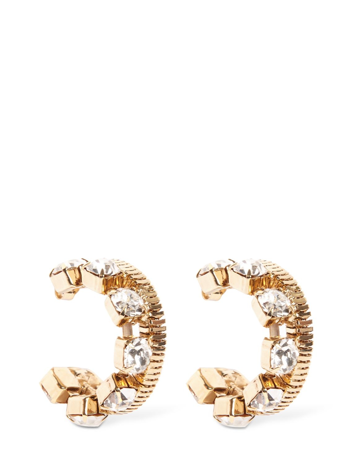 Rosantica Circe Crystal Hoop Earrings In Gold,crystal