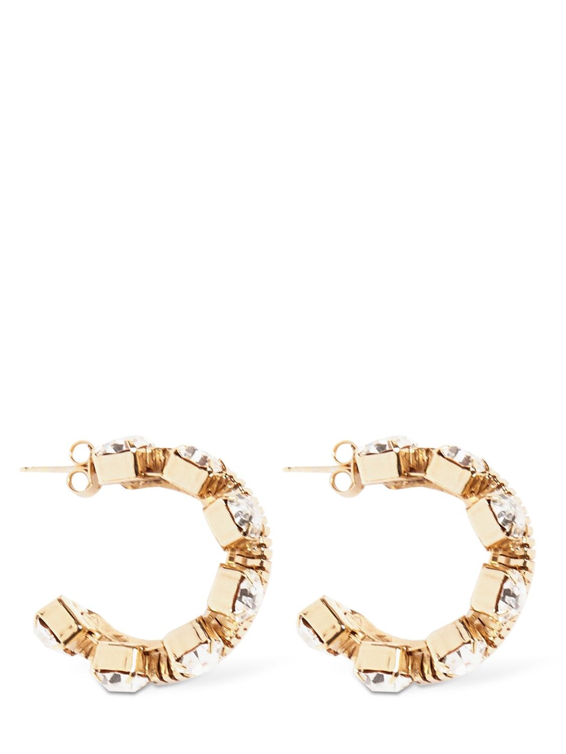 Shop Rosantica Circe Crystal Hoop Earrings In Gold,crystal