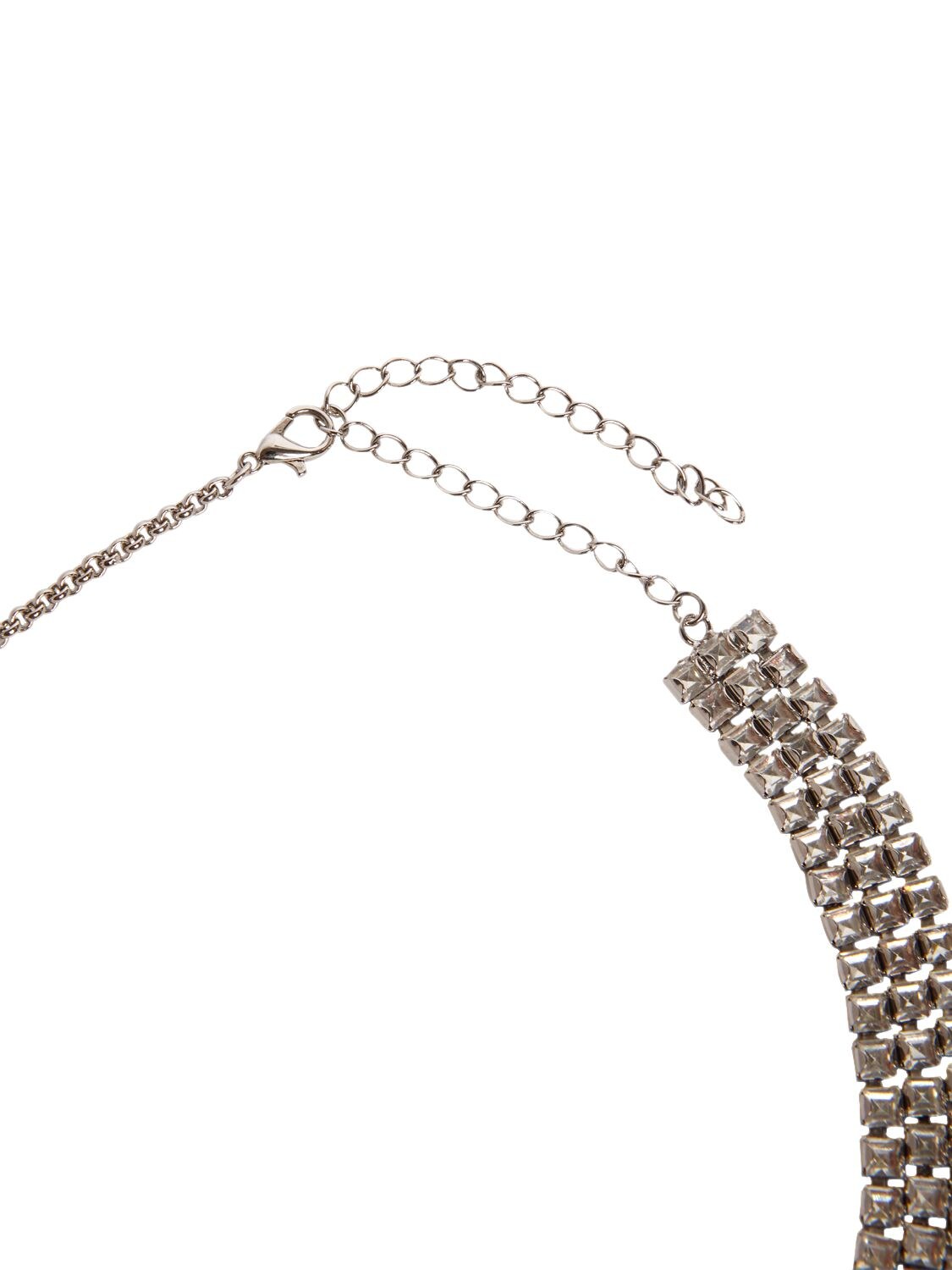 Shop Rosantica Vetro Crystal Collar Necklace In Silver