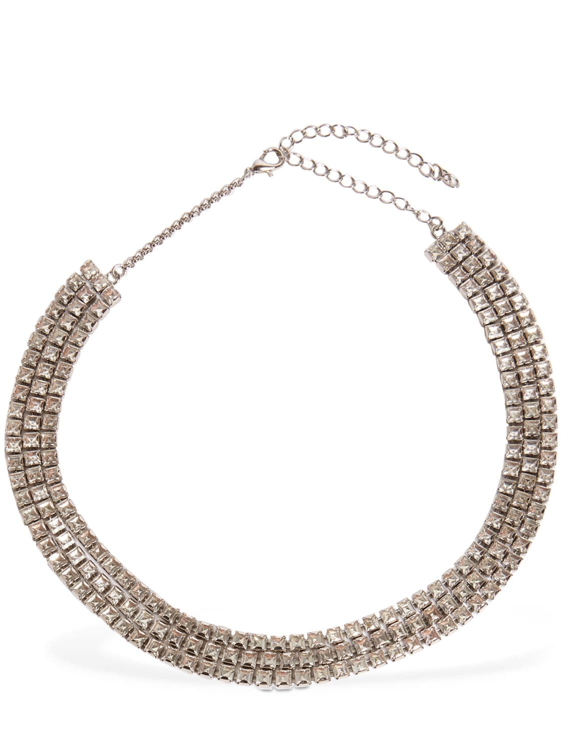 Rosantica Vetro Crystal Collar Necklace In Silver