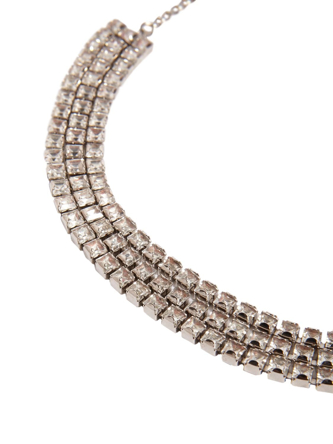 Shop Rosantica Vetro Crystal Collar Necklace In Silver
