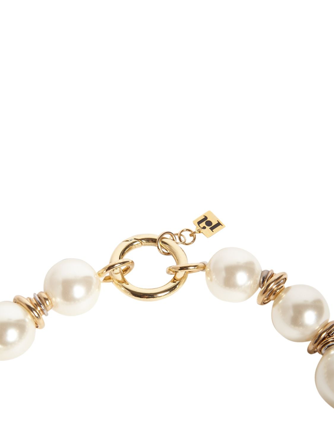 Shop Rosantica Miranda Faux Pearl Necklace In White,gold
