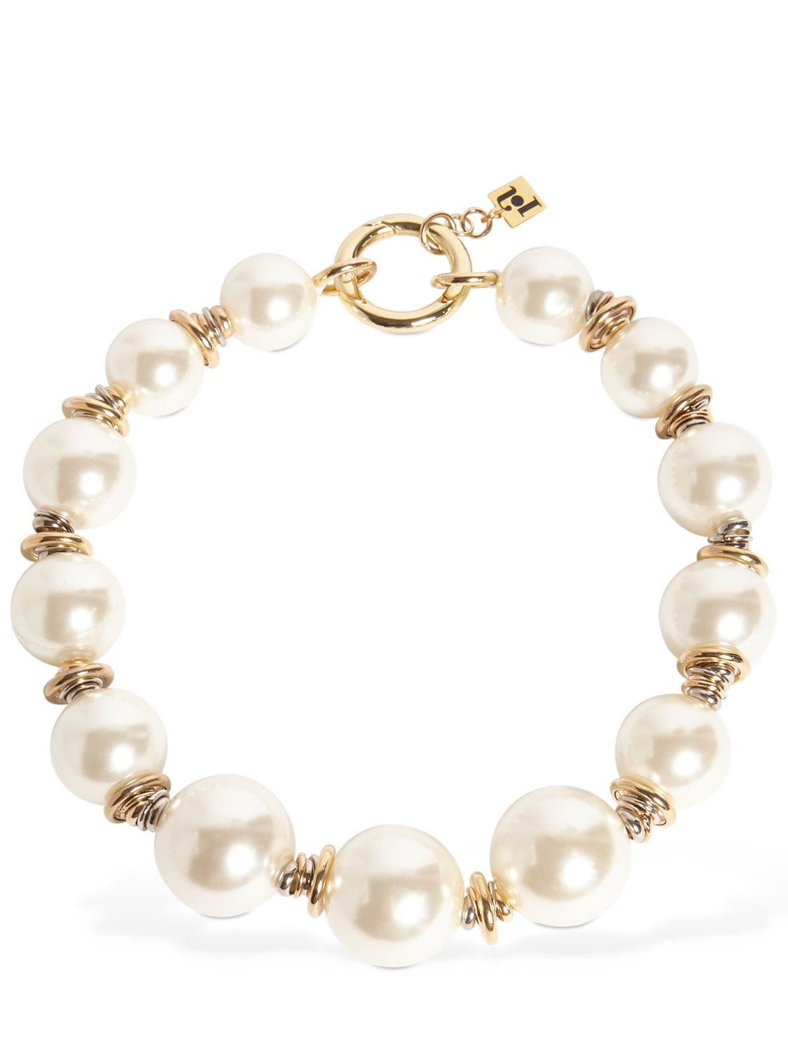 Rosantica Miranda Faux Pearl Necklace In White,gold