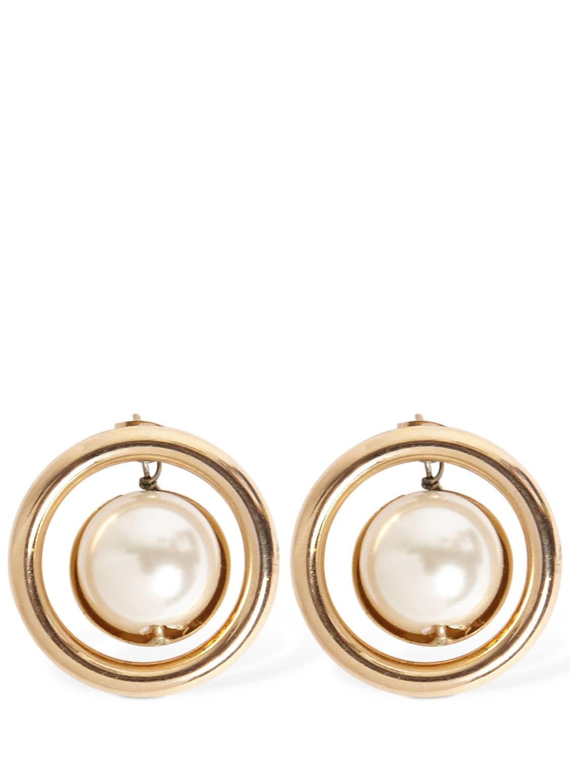 Rosantica Miranda Faux Pearl Earrings In White,gold