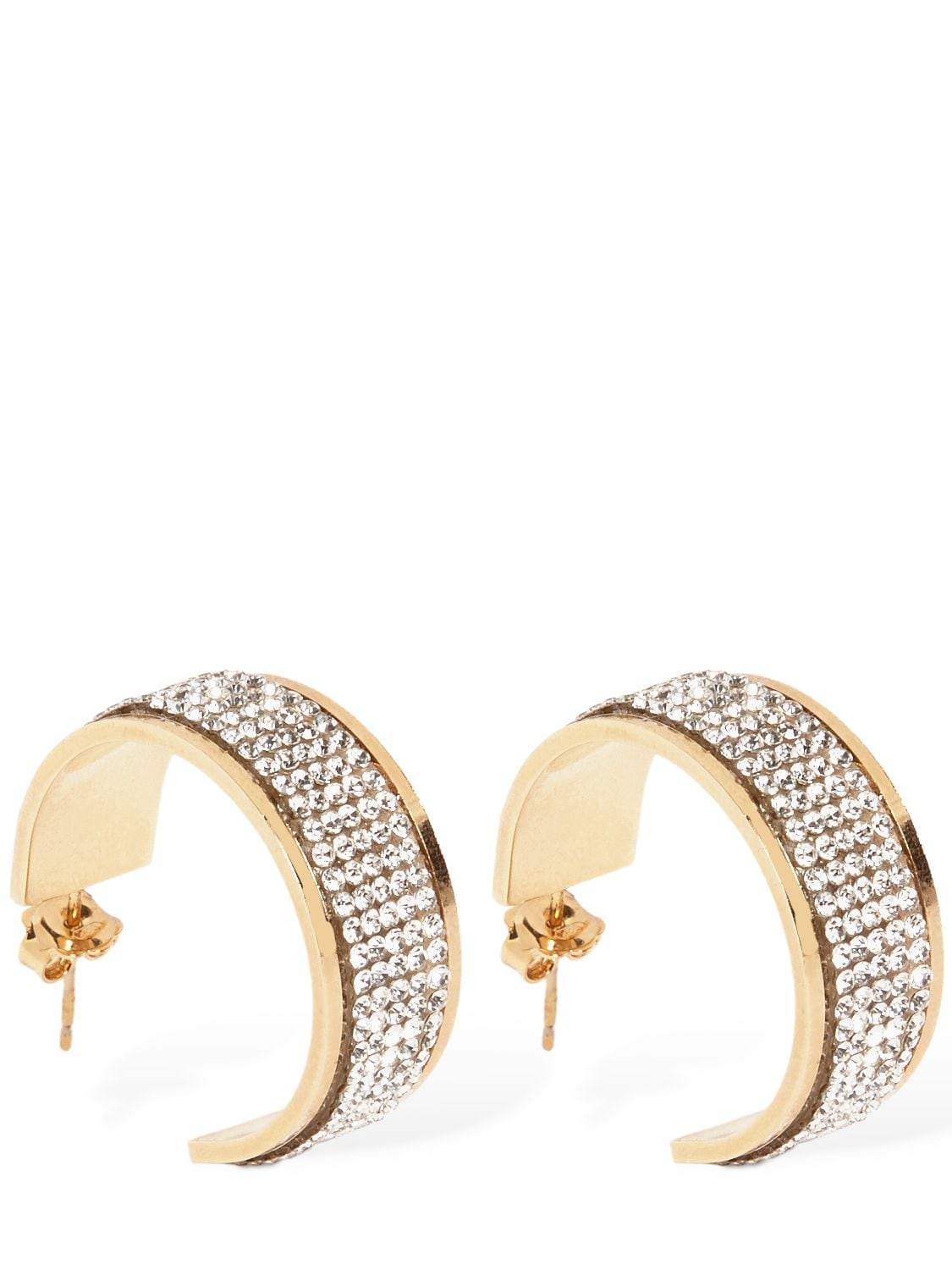 Rosantica Astoria Crystal Hoop Earrings In Crystal,gold