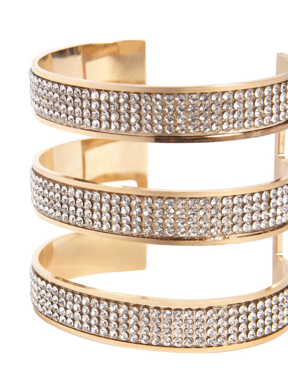 Shop Rosantica Astoria Crystal Cuff Bracelet In Crystal,gold