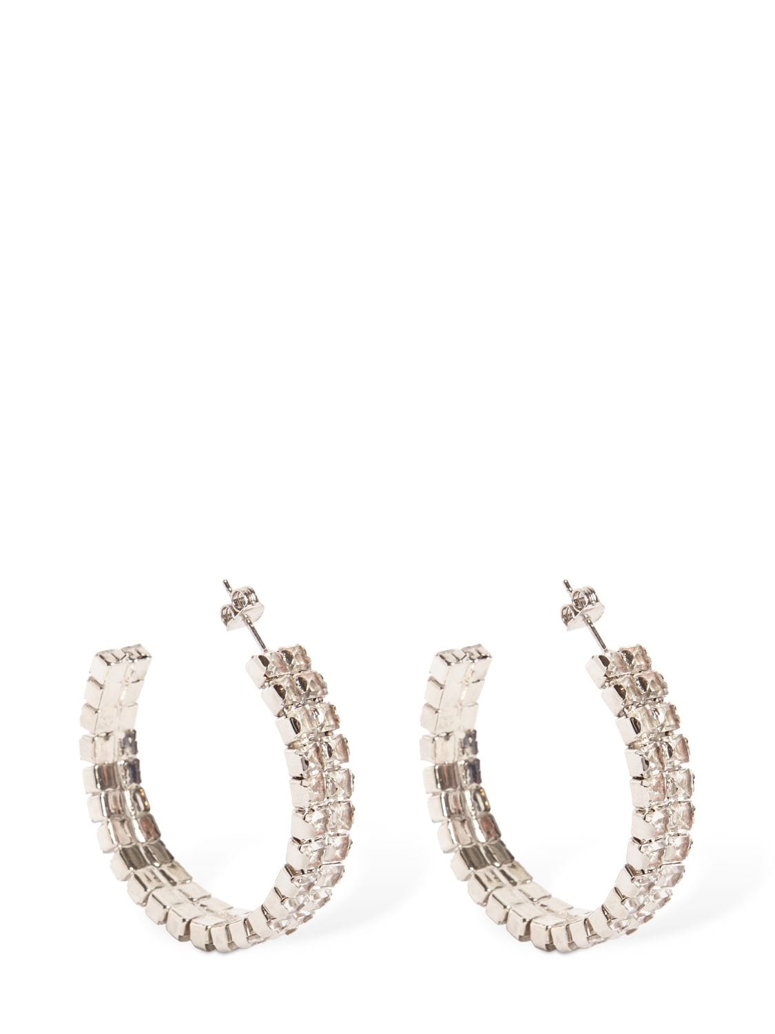 Rosantica Vetro Crystal Hoop Earrings In Silver