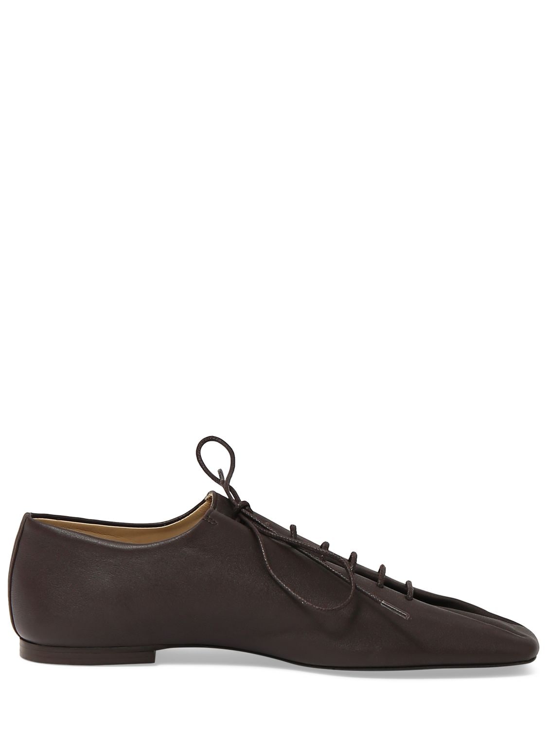 Lemaire Souris Classic Leather Derby Shoes In Brown