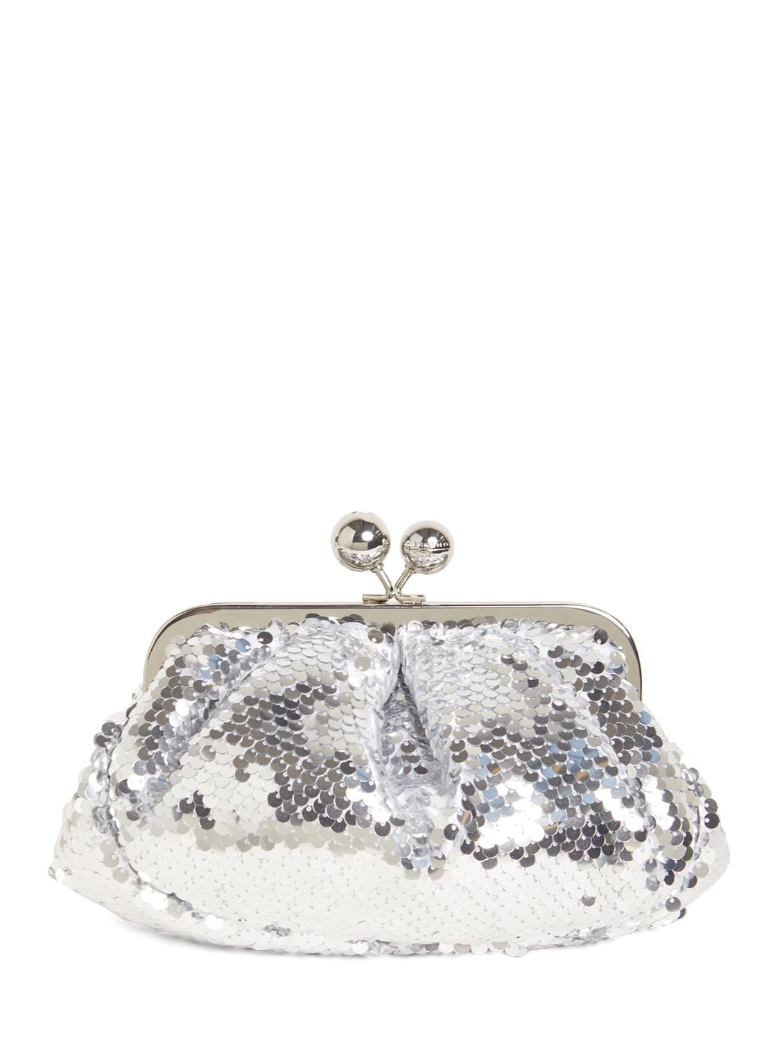 Weekend Max Mara Egadi Sparkle Sequined Clutch In Silver