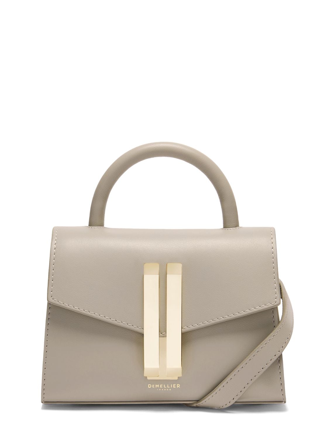 Demellier Nano Montreal Smooth Leather Bag In Graubraun
