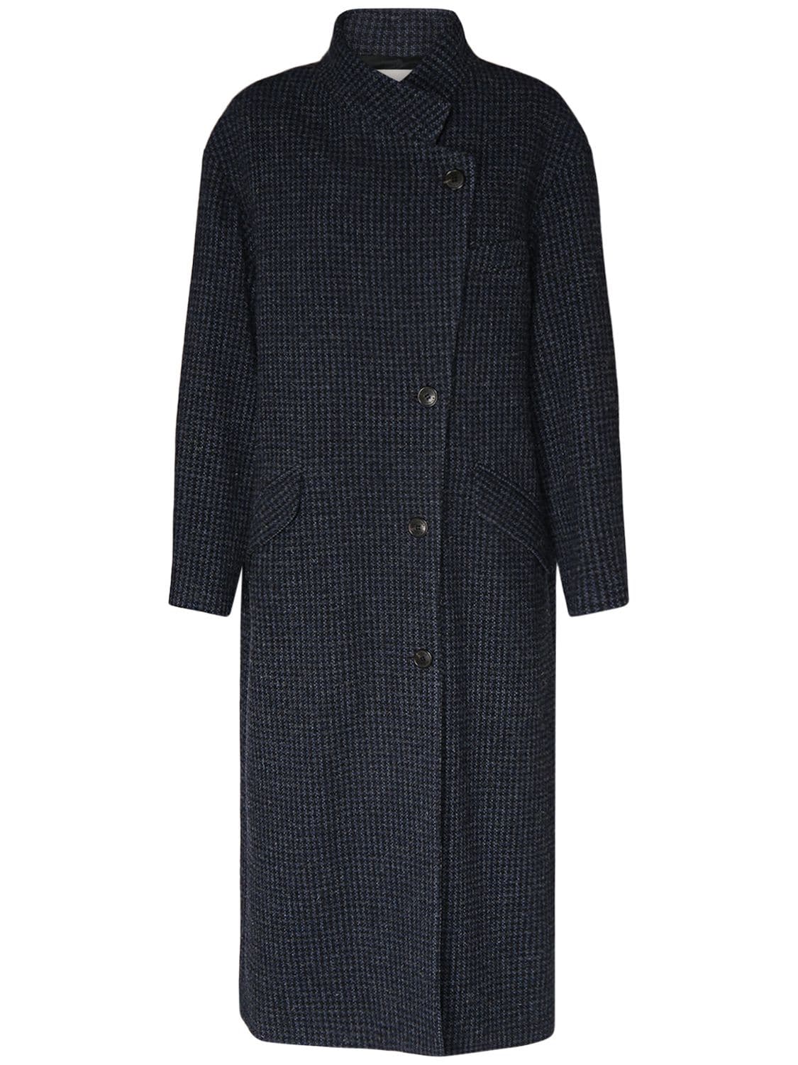 Marant Etoile Sabine Wool Long Coat In Blau