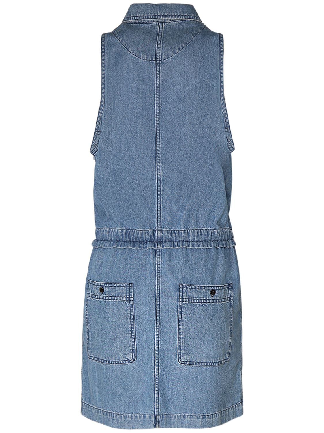 Shop Marant Etoile Ines Sleeveless Cotton Midi Dress In Blau